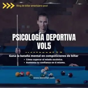 Jugador con miedo escénico en el billar americano antes de competir
