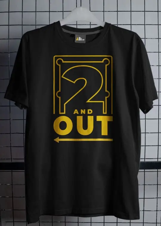 Camiseta de billar 2 and Out amarilla