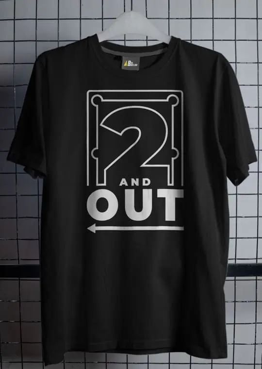 Camiseta de billar 2 and Out blanca